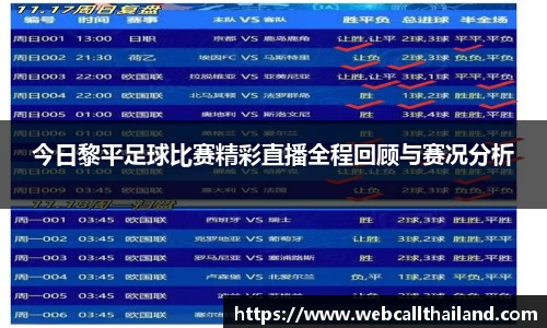 今日黎平足球比赛精彩直播全程回顾与赛况分析